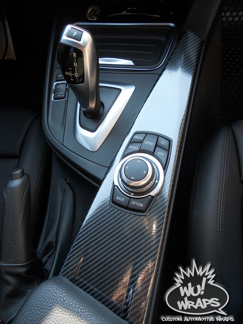 BMW F30 328i MSport Interior Trim 5D4D Black Carbon Fiber Vinyl Wrap